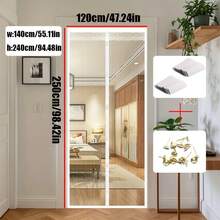 AIYYIPA 1 pieza Cortina de mosquitero magnética de rayas negras extra grande, diseño de encaje de verano, pantalla de puerta magnética, transpirable y fácil de instalar, adecuada para sala de estar, dormitorio, divisor de cocina, decoración de cortinas - Multicolor - Ver 19