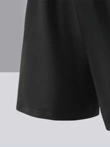 2pcs Set Teenage Boy Summer Casual Letter Graphic T-Shirt And Shorts Set