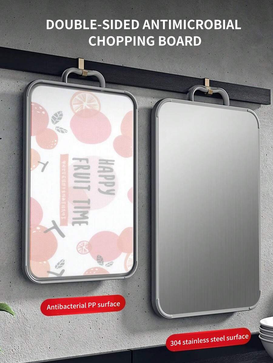 1pc/Titanium Kitchen Cutting Board - Double-Sided Design - Easy To Clean, Dishwasher Safe With Hanging Hole - Perfect For Cutting Meat, Fruits, Vegetables And Home Kitchen Use. - trắng - Xem 1