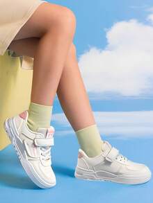 Niños y niñas  niño zapatos de tabla blanco suave fondo antideslizante baja banda cien zapatos de bebé - Rosa brillante - Ver 5