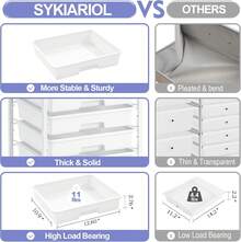 Rolling Storage Cart With Drawers,Utility Cart With 8 Drawers And Wooden Tabletop,Rolling Drawer Cart,Storage Drawer Cart For Living Room,Classroom,Bedroom,Bathroom,Dorm,Office,White