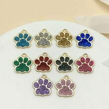 Mix de 10 peças de pingente de pata de gato com gotejamento de óleo em ouro antigo de 17x16 mm, face única, adequado para colar, pulseira, brinco, acessórios para fabricação de joias