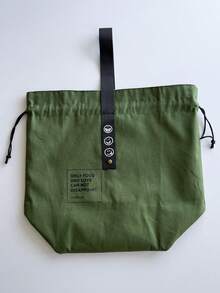 1 件简约抽绳保温午餐袋，日式亚麻工业风格，帆布野餐午餐盒，隔热防水内衬，大容量午餐袋，适合上班族和学生（抽绳材质随机挑选）