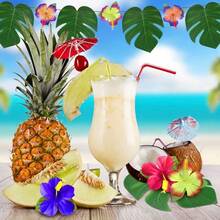120Pcs Tropical Party Decorations Supplies Tropical Hibiscus Flower For Hawaiian Luau Party Jungle Beach Theme BBQ Birthday Parties Decorations Table Decor - 彩色 - 查看 2