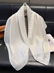 1 pieza Bufanda de mujer minimalista con estampado geométrico brillante, chal suave elegante, hijab, chal, pañuelo de cabeza perfecto para todas las estaciones, protección UV ligera
