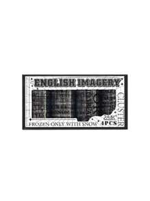 4 Rollen Vintage englischer Text Serie, je 2m, wasserfeste PET Dekoaufkleber, DIY Scrapbooking Aufkleber Rolle Klebeband Set, geeignet für Alben, Scrapbooks, Planer, schwarze Kunststoffoberfläche, europäischer und amerikanischer Stil