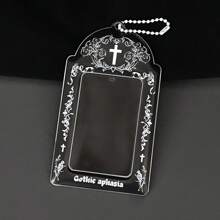 1pc Cross Dark Horror Gothic Style Card Holder, 3 To 3.5 Inch Small Card Storage Card Holder, Suitable For Anime Peripheral Small Card Star Album Small Card Student ID Storage Protection Back To School