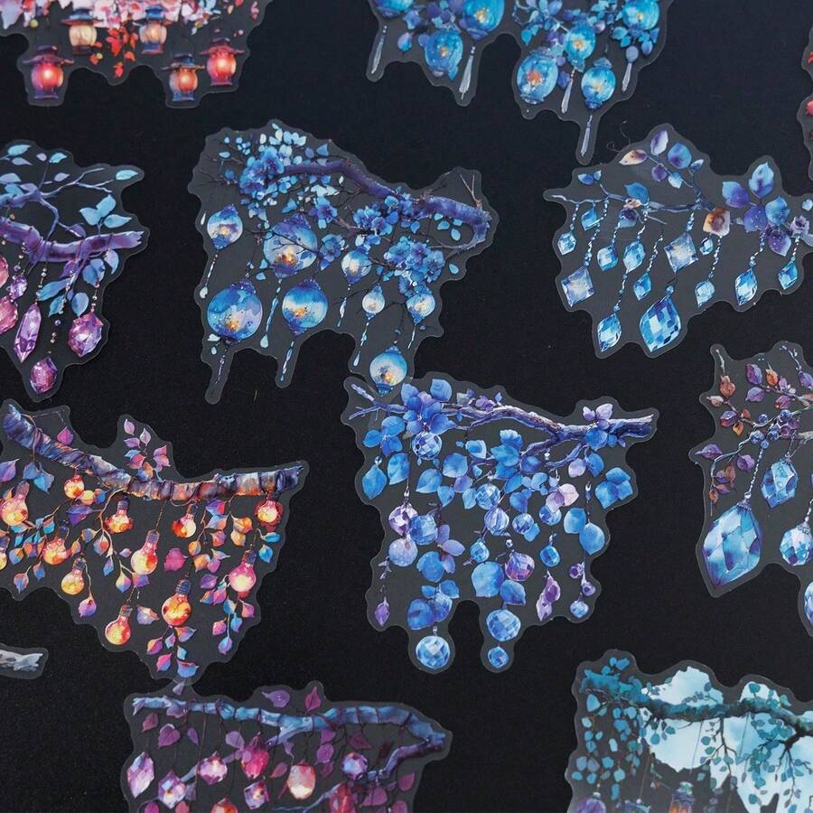 16 件透明 PET 贴纸复古剪贴簿包适用于剪贴簿垃圾日记工艺品装饰日记贴纸、学校用品、返校 - 彩色 - 查看 1