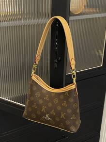 Bolso de compras de estilo retro de verano para uso casual, de negocios o de paseo, bolso de embrague de patchwork vintage, bolso de maquillaje con remaches y cadena, bolso de hombro o bandolera de motocicleta, estilo ligero y portátil de estilo 'dopamina' para otoño/invierno, bolso esencial de mujer tipo 'dumpling'