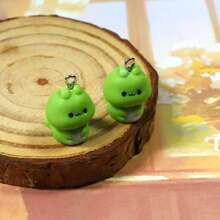 6/12pcs Resin Cute Rhinoceros, Polar Bear, Horse Animal Pendant DIY Cartoon Earrings, Necklace, Keychain, Decor