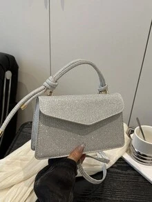 女士闪亮时尚方形手提包，适合派对和聚会