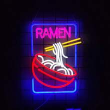 Ramen Neon Schild, lebendiges Ramen Nudel Design, BBQ LED Beleuchtung und Geschäfts Hot Dog Beleuchtungsschilder sind für Heimdekoration, Fast Food Laden, Geschäft, Küche, Schlafzimmer, Bar, Restaurant, Nudelshop Wanddekoration geeignet. USB-betrieben, wiederverwendbar und einfach zu installieren.