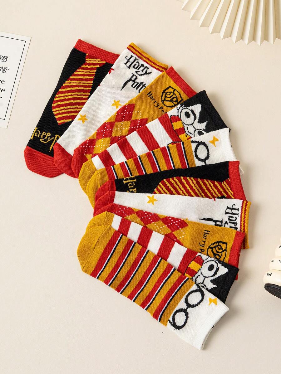 Harry Potter 10 đôi tất trẻ em chủ đề , bao gồm tất cao đến đùi cho bé gái và tất dày thoáng khí in hình hoạt hình cho bé trai. - Nhiều màu - Xem 1