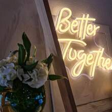 Enseigne au néon "Better Together" alimentée par USB, réglable, décoration murale, convient pour les mariages, la maison, les fêtes, les anniversaires, les cadeaux