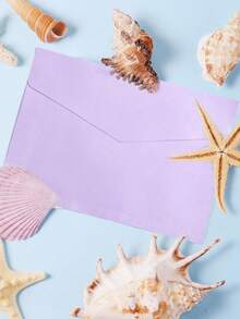 1 套美人鱼和信封，海星贴纸美人鱼活动卡创意装饰品，适用于婴儿生日派对、迎婴派对、婴儿主题派对