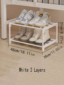 1 Peça Prateleira de Sapatos Simples de Tubo de Aço e Plástico, Organizador de Armazenamento de Sapatos Embaixo da Cama Economizador de Espaço, Prateleira de Sapatos de Entrada Multinível