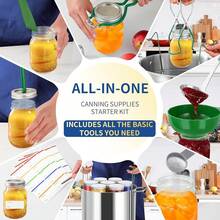 Glow HavenCanning Supplies Starter Kit,Canning Kit Beginners Of 9 With Jar Lifter,Wide Mouth Funnel,Wrench,Tongs,Lid Lifter,Bubble Popper,Canning Labels,Ladle,Measuring Spoon-Blue - màu xanh lá - Xem 2