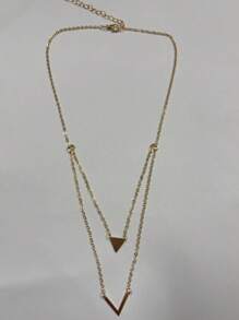 Sencillo y elegante collar colgante con forma triangular en V, cadena de clavícula de moda para damas, exquisito y de alta calidad, se puede usar durante todo el año, un regalo para maestros en el Día del Maestro, un regalo para compañeros de clase, amigos e hijas en la temporada de graduación.