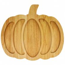 Wooden Pumpkin Serving Platter - Wooden Pumpkin Shaped Serving Platter For Halloween Kitchen, Modern Autumn Style Serving Tray/Dish For Cheese Board, Food Presentation, Suitable For Thanksgiving, Christmas Decor, Can Also Be Used As Turkey Shaped Platter Home Decor Halloween Decor Fall Decor Room Decor Autumn Decor