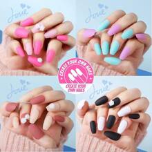 Teenitor Almond Press On Nails Medium Almond Glossy Press On Almond Nails, 288Pcs Almond Shape Press On Nails With Glue,12 Color Almond Glue On Nails