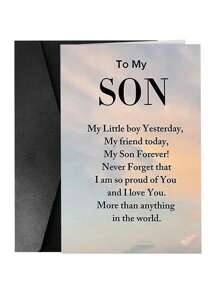 1PC Heartfelt Son's Birthday Card, 4.92 Inches X 6.93 Inches, A Sentimental Mother's Love Message, A Paper Card With An Envelope, A Birthday Wish For Any Son