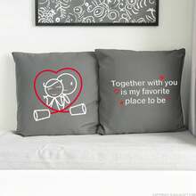 2pcs,Together Is My Favorite Place To Be Couple Pillowcases - Gifts For Him And Her, Long Distance Relationships - Throw Pillow Covers