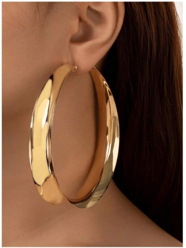 1 Pair Fashionable Oversized High-End Minimalist Luxury Women Hoop Earrings