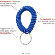 Bobina de muñeca en espiral de  de diámetro con llavero de acero, pulsera flexible, se estira hasta 30 cm, unisex, rosa adulto - Amarillo - Ver 6