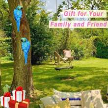 تمثال طائر البغبغاء الراتينجي القديم - تمثال بغبغاء راتينجي جذاب معلق للديكور في الحديقة والشرفة والشرفة ، مثالي لعيد الفصح