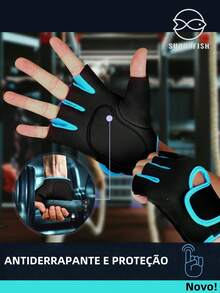 Non-Slip Gym Gloves For Men And Women - 黑色 - 查看 1