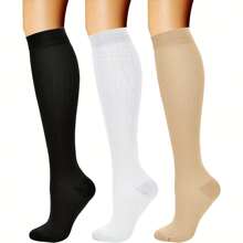 1 paire de chaussettes de compression pour la circulation sanguine unisexe, 15-20 mmHg, meilleur soutien pour les sports, la course, le cyclisme