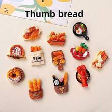 12pcs/Set Cute Cartoon Bread Fridge Magnets, Mini Realistic European Bread Memo Stickers, DIY Baking Decorative Magnetic Stickers - Multicolor - View 1