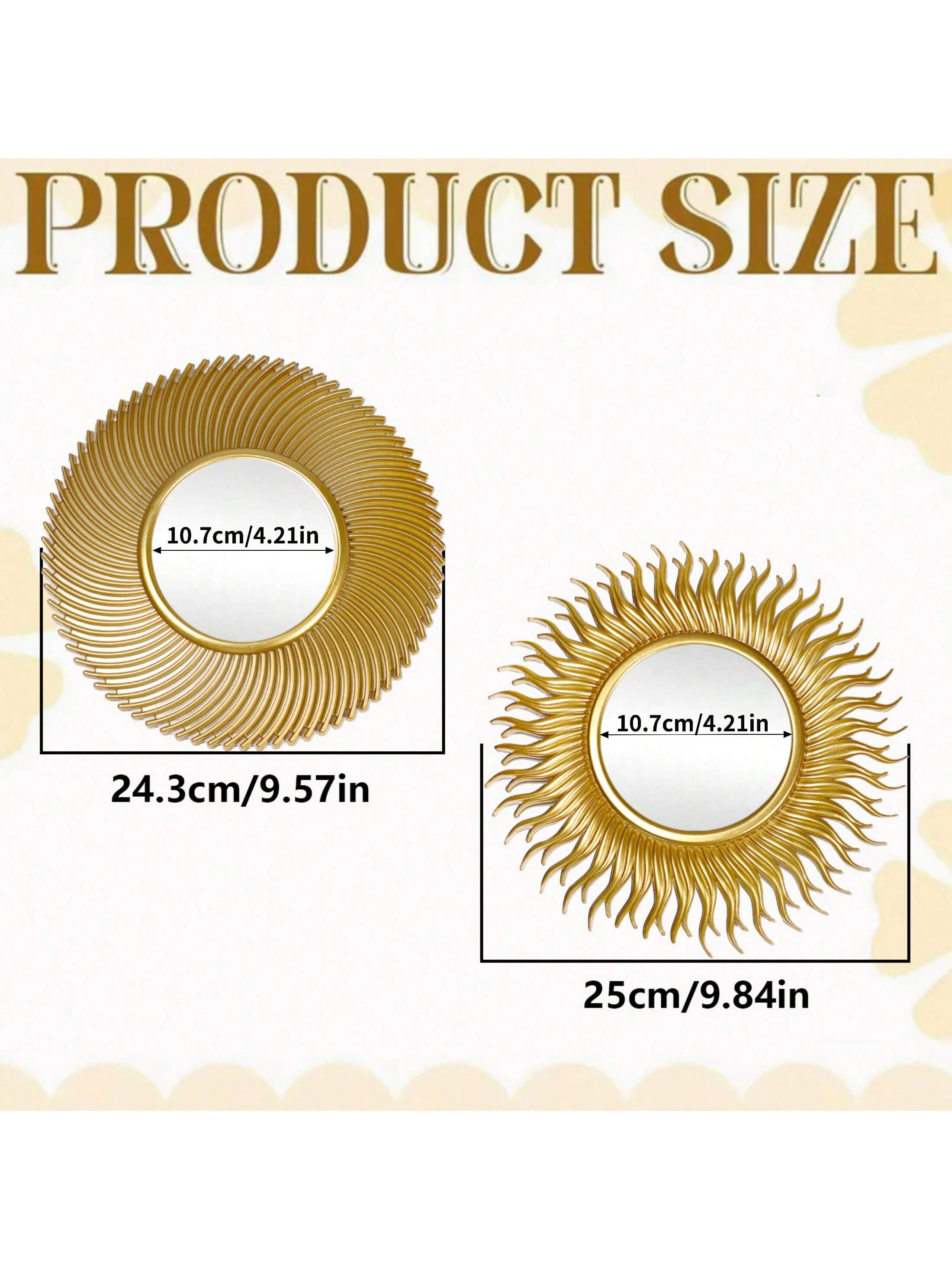 3قطع/مجموعة مرايا ديكورية جدران مصنوعة من البلاستي...