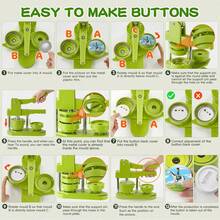 Máquina para hacer botones, 100 juegos, para hacer insignias, para regalar a la familia, 58 mm/2,28 pulgadas - Verde - Ver 5