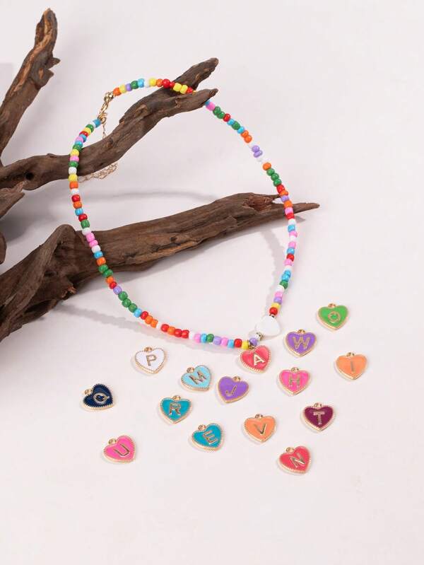 1 pieza Collar personalizado con inicial - Presenta 26 dijes de letras estilo bohemio en dorado (A-Z) para representar nombres, palabras significativas o vínculos queridos. Celebra el amor y la conexión de una manera conmovedora