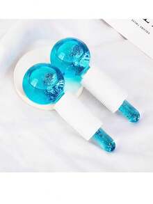 2 pièces Boule de massage en cristal transparent avec design de fleur de baguette magique pour compression chaude/froide, boule de massage énergétique, masseur facial avec paillettes, soulage l'inconfort, beauté, soins de la peau, spa, soins personnels, outils de soins de la peau, soins du visage, fournitures d'esthéticienne, massage, outil de massage du visage, rouleau de glace, rouleau de glace pour le visage