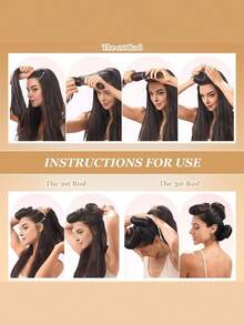 3pcs Hair Styling Tool Set: Ladies Foam Hair Curlers, No-Heat Hair Curlers, Convenient, Curling Tools, Sleep Hairstyling Tools, Scrunchies Curlers, Minimalist Big Wave Sleep Hair Roller - Pink - View 3