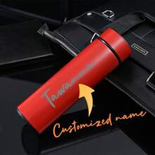 Simple Vacuum Insulated Cup, Stainless Steel Double-Layer Business Straight Cup, Portable Creative Gift, Customized Water Cup, 1pc