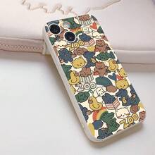 Kawaii Animal Zoo Collection Phone Case For IPhone 16 Pro Max/16 Plus/16 Pro/16/15/14/13/12/11, Unisex, Scratch Resistant TPU, Full Body Ultra Thin, Shockproof With Camera Guard - Blue - View 5