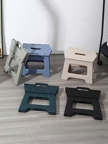 New Foldable Small Stool, Portable Compact Plastic Folding Stool, Outdoor Fishing Camping Tripod Seat - Multicolor - View 4