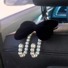Bộ 2 móc treo túi xách ô tô hình nơ xinh xắn, đính ngọc trai trang nhã, móc treo đồ phía sau ghế xe hơi, móc treo túi xách tiện dụng gắn trên tựa đầu, phụ kiện trang trí xe hơi. - Nhiều màu - Xem 14