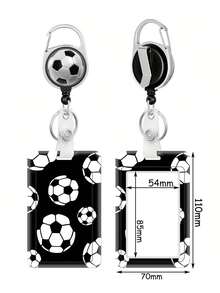 1pc Sports Style Football, Volleyball, Rugby, Basketball Pattern Lanyard Card Holder, Hard Shell ID Card Case For Bus Card, ID Card, Work Badge, Student Card, Exhibition Card, Event ID Badge, School Supplies, Back To School - Multicolor - View 15