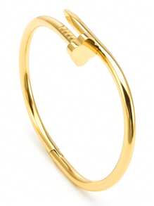 1 pièce Bracelet d'ongle en acier inoxydable élégant de luxe haut de gamme en forme de trèfle et de cœur pour femmes