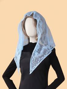 1pc Women's New Portrait Jacquard Triangle Scarf Headscarf Shawl, Elegant & Fashionable For All Seasons, Women's Functional Outdoor Breathable Lightweight Exquisite Head Wrap, Shawl, Suitable For Party, Church