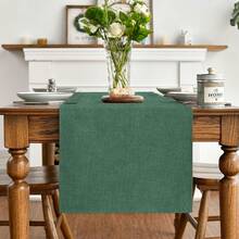 Artoid Mode Beige Fall Table Runner, Seasonal Autumn Winter Washable Kitchen Dining Table Decoration Home Party Decor 40x140 - Green - View 3
