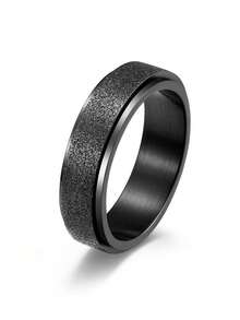 4pcs/Set Black Embossed Design Rings, Suitable For Daily Wear
