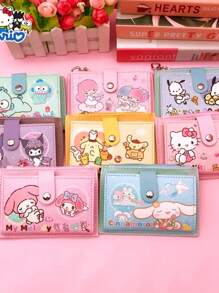 Sanrio 1 PC Sanrio For Hello Kitty & For Cinnamoroll Multi-Pocket Wallet - Adjustable Strap, Zipper Closure, Coin Holder, Card Holder, And Note Compartment - Available In Pastel Colors, Ideal For Girl, Coin Holder Wallet | Playful Accessory | Adjustable Strap Closure, For Hello Kitty Wallet