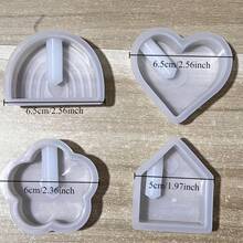 1pc Flower House Heart Rainbow Flower Vase Silicone Mold, Small Vase Decor, Aromatherapy Plaster Mold - White - View 2