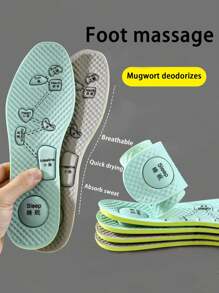 Zwei Paar Beifuß geruchsbeseitigende Popcorn-Stil Fußpolster. Neuer Stil, super weich, elastisch, nicht verformbar, schweißaufnehmend, atmungsaktiv, kühl und komfortable Fußsohle Weichpolster.