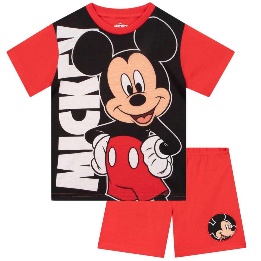 Disney Mickey Mouse Short Pyjamas, Mickey Short Pjs For Boys,Boys Pyjamas For Summer - Red - View 1